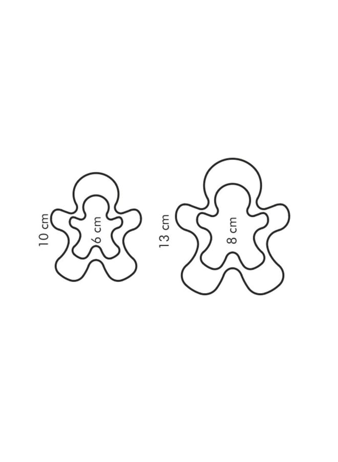 تسكوما قوالب لتقطيع البسكويت مزدوجه علي شكل رجل الكريسماس 4 حجام  "DELICIA" - Image 2